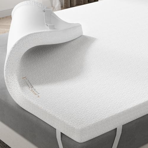 BedStory 6 cm Topper 180 x 200, Topper viscoelastico con memoria, coprimaterasso in schiuma con memoria, coprimaterasso estraibile e lavabile