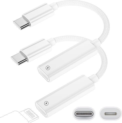 2Stück für Lightning auf USB C Adapter für iPhone 16 15 Pro Max Plus,27W PD Schnellladung & Datenübertragung Nylon Schnell LadeAdapter Ladekabel für iPad Pro Air 2024 i-Pad 10 Mini 6 Air 4th Air 5th