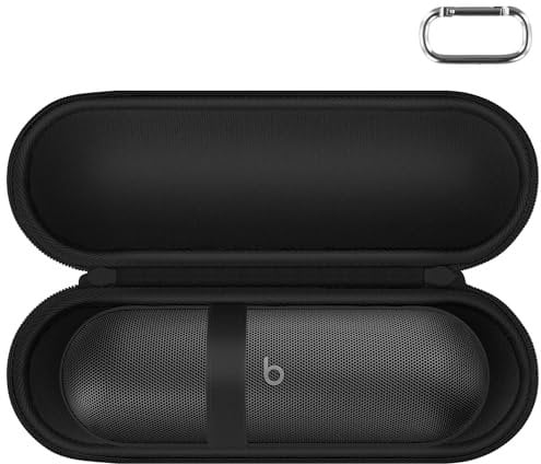 Aenllosi Hart Tasche Kompatibel mit Beats Pill Kabellose Bluetooth Lautsprecher,Beats kompatibel mit Apple und Android Tragbares Lautsprecher Hülle.(Nur Tasche) (Matt Schwarz)