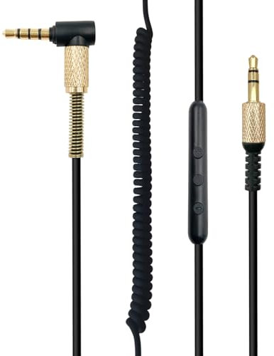 SPTSSWET Replacement Audio Cable for Marshall 3.5mm Headphones Compatible with Major 2 3 4 with in Line Mic Volume Control,4.2ft Black