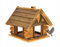 Vogelfutterhaus aus massivem Holz 38 cm x 39,5 cm x 34,5 cm – Wetterfeste Futterstation für Wildvögel im Garten, großes Vogelhaus zur Ganzjahresfütterung