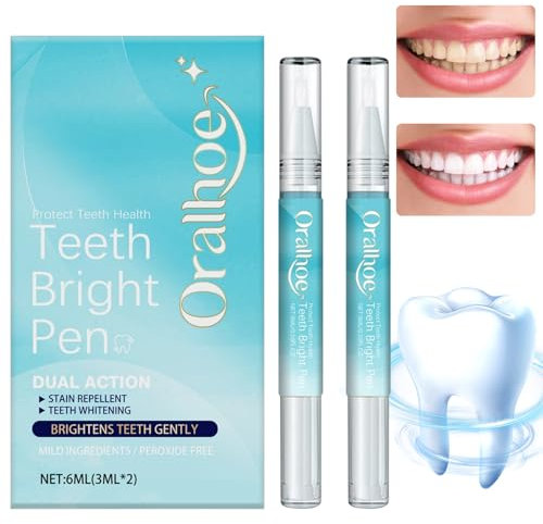 Laralily Zahnaufhellung Stift*2, 1 ml (1er Pack), Transparent, Zitrone, 2 Stück, Bleaching, Einfache Zahnaufhellung Zu Hause, Fleckenentfernung und bequem für die Heimnutzung