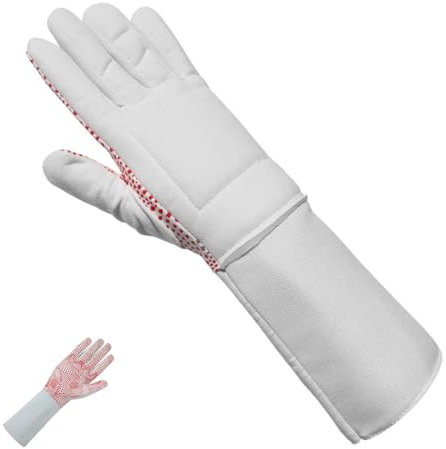 HXYhydrypd Fechthandschuh mit Anti-Rutsch-Partikeln, Florett-Degen-Säbel-Handschuhe, Trainingsfechtausrüstung, Fechtausrüstung für Teenager und Erwachsene(S)