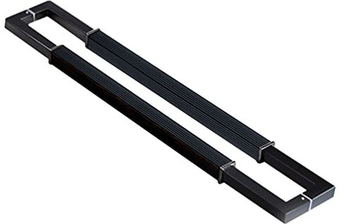 FQCXCKJ Poignée de Porte coulissante en Acier Inoxydable, poignée de Porte battante, poignée de Porte Double Face Simple, pour Porte en Verre d'hôtel à Domicile (Noir 80 cm)