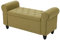 INMOZATA Linen Ottoman Bench Upholstered End of Bed Storage Bench Rectangle Window Seat with Storage Ottoman Storage Bench with Wooden Legs for Bedroom,Living Room Furniture (Green)