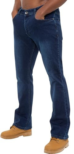 Pantalon Jeans Boot Cut Coupe Classique Coton Homme avec Jean Large EZ401 Bleu 36W / 34L