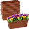 PECZEKO Set di fioriere in plastica, fioriera per fiori ed erbe, vaso da balcone, vaso resistente per balcone, confezione da 6 pezzi, terracotta, ø 40 cm