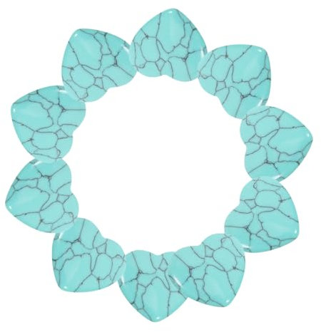 Beavorty 10 Stück Desktop-herz, Türkisfarbene Dekore, Desktop-herz-verzierung, Herz-stein-, Dekorativer Herz-stein, Zarter Stein-verzierung, Türkisfarbener Stein