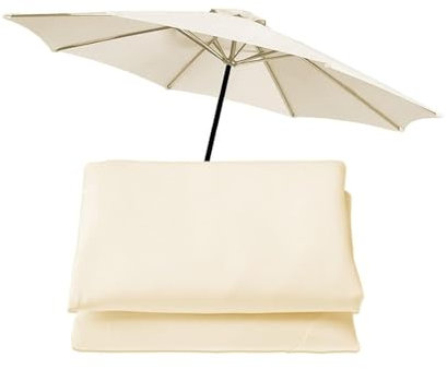 YCYHZC 2m/2.5m/2.7m/3.0m Toile De Rechange pour Parasol Jardin, Housse De Rechange en Tissu pour 6/8 Baleines, Auvent De Rechange pour Parasol D'extérieur(White,6Ribs-2.5m/8.2ft)
