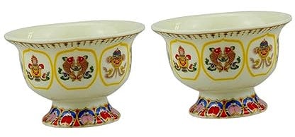 BEBEMOKO 2stücke Keramik-opferschale Kleine Runde Tempelschalen Glatt Widerstandsfähig Hellfarbig Buddhistische Opfergefäße Vielseitig Für Wasser Und Räucherwerk Geeignet Dekorative Schalen