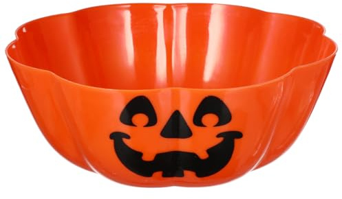 BESPORTBLE Halloween Fruchtschale Kürbislampen-Muster Salatschüssel, 1 Stück, Orange, 11.6 x 11.6 x 4.7 Zoll, für Dekoration, PP Material halloween süßigkeiten schüssel groß