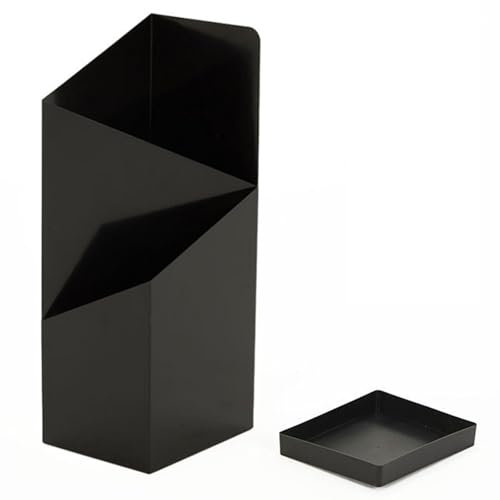 Suixtil Porte-Parapluie scandinave en métal avec bac récupérateur Amovible for Porte de Bureau ou de Garage, INOX, Noir