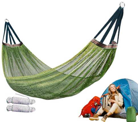 Hängematte Ultraleicht Reise Camping Outdoor Hängematte, Netz Hängematte Schaukel Für Camping, Atmungsaktiv Tragbar Nylon Stoff Hängematte Set Multifunktional Outdoor Indoor Garten Wandern