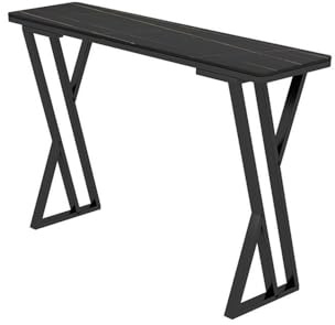 XXAD553TY Thekenbar Schwarzer Marmor schmaler Stehtisch Home Balkon Lange Streifen Wohnzimmer Trennwand High Top Pub Tisch Bistrotisch(200 * 40 * 105cm)