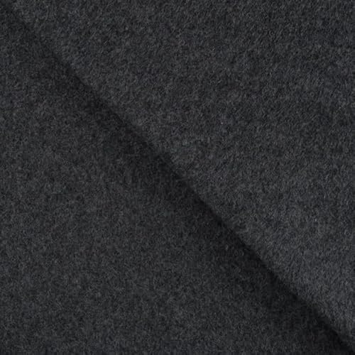 Bio Baumwoll Fleece Meterware - Fleecestoff Bio - Organic Baumwolle - Polarfleece Winterstoff - Biofleece Fleecejacke nähen *Ab 25 x 145 cm, Farbe: 068 d.grau meliert