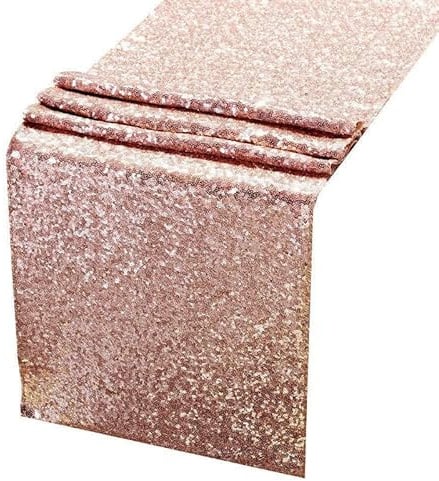 Tavolo da paillettes al tavolo, 30x300 cm lucido in oro rosa tovaglia da 3 mm decorazione da tavolo per feste banchetti festività natalizi (Oro rosa)