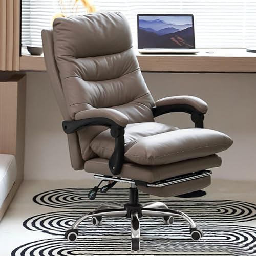 HDHNBA Office Chair with Soft Cushion High Back Gaming Chair Executive Desk Chair with Leg Rest Ergonomic Leather Computer Chair for Home Office