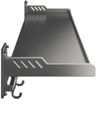 Floweringbeter Estante de pared para horno microondas con marco de acero al carbono y hebillas a presión para una fácil limpieza, con ganchos móviles y bordes redondeados seguros para almacenamiento