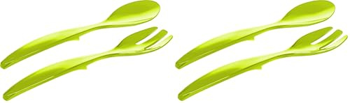 Emsa 507178 Salatbesteck, 2–teilig, Kunststoff, Länge 30 cm, Grün, Vienna, Hellgrün (Packung mit 2)