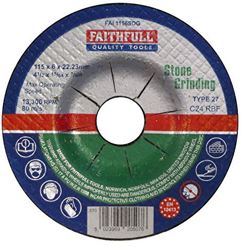 Faithfull FAI1156SDG Stone Grinding Disc Depressed Centre 115 x 6 x 22.23