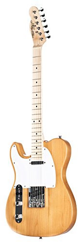 J&D TL Linkshänder E-Gitarre, Natural Finish, Erle-Korpus, Ahornhals, 22 Medium-Bünde, Ceramic Single-Coil-Tonabnehmer, Gewicht 2,5-5 kg, Ohne Koffer/Gigbag