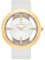 Rhodenwald & Söhne Lucrezia Damenuhr Edelstahl Gold 3 ATM verziert mit Kristallen Lederarmband weiß - Fashion-Uhr Frauen Skeletonoptik