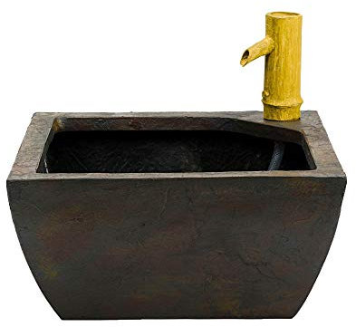 Aquascape Jardín acuático para Estanque de Patio con Fuente de bambú, 16 Pulgadas | 78197, Pizarra Gris