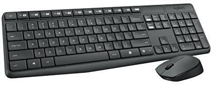Logitech MK235 tastiera RF Wireless QWERTY Grigio