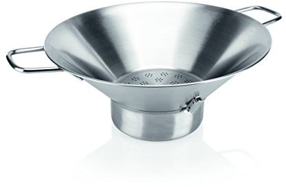 Pommes Frites Seiher aus Chromnickelstahl - 2-teilig, mit Seitengriffen und abnehmbarer Schale/Ø 40 cm, Höhe: 20 cm