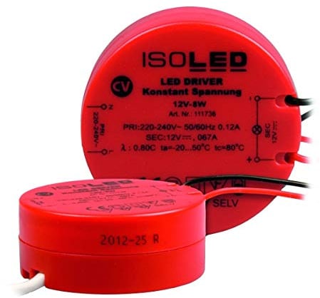 ISOLED Transformator 12V DC 0-8W DC runde Bauform Trafo