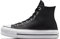 Converse All Star Lift Hi Platform Trainers Black White White Leather - 5 UK
