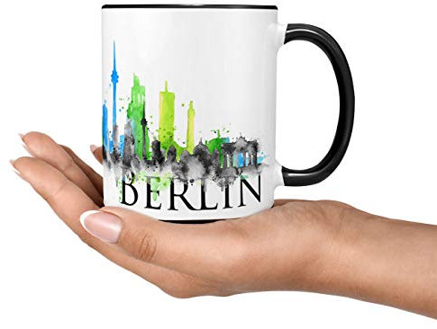 Sunnywall Berlin Stadt Städte-tasse Skyline Tasse mug cup Kaffeetasse gratis Geschenkkarte (Berlin Tasse)
