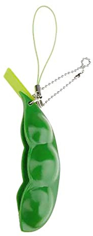 T TOOYFUL Squeeze-a-Bean, Sojabohne Schlüsselanhänger,Reduziert Angst und Stress, Zappel Spielzeug, Handykette mit Erbsen