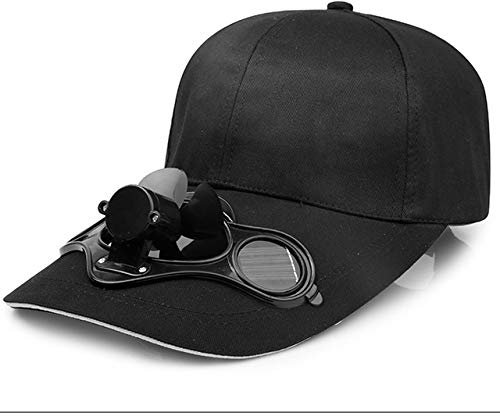 QOHNK Summer Men Women Sport Outdoor Sun Protection Baseball Hat Cap With Solar Sun Power Cooling Fan Casual Sun Visor Cap