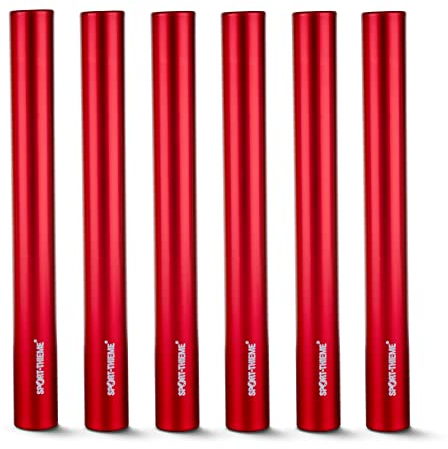 Sport-Thieme Staffelstäbe-Set Metall | ø 38 mm | 6 Stäbe + Aufbewahrungsbeutel Leichtmetall Stäbe