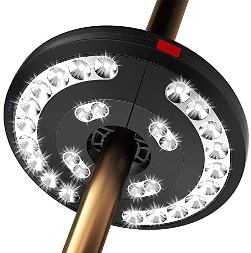 Luces para Sombrillas, Eletorot Luz Sombrilla Exterior 3 Modos de Iluminación USB Recargable Lámpara Paraguas Para Piscina, Patio, Terraza, Jardín y Playa