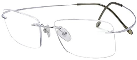 Eyekepper Titanium Rimless Reading Glasses Readers Men Women (Lens Width 55mm-Silver)