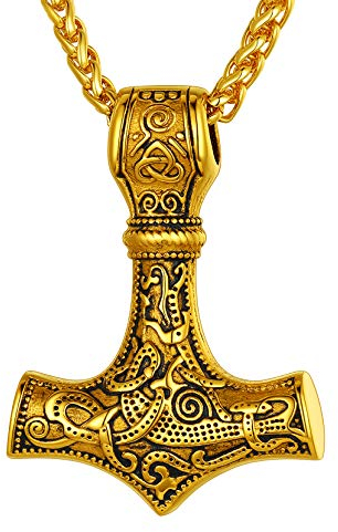 Richsteel Mjölnir Kette mit Keltischer Knot Thors Hammer Anhänger für Geburtstag Vatertag