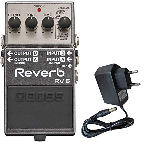 Boss RV-6 Reverb Pedal Studio-Hall + keepdrum 9V Netzteil