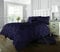Luxury Alford Alexander Pin Tuck Pinch Pleat Duvet Quilt Cover Reversible Diamond Bedding Set With Matching Pillowcases Navy King 230cm x 220cm Approximate