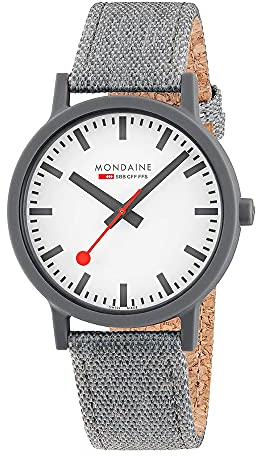 Mondaine Herren Analog Quartz Uhr mit Stoff Armband MS141110LU