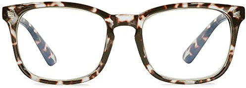 MAGIMODAC Blaulichtfilter Brille Herren Damen Bildschirm Anti Blaues Licht Blaulicht Brillen Computer Brille Fassung ohne Stärke (Leopardmuster, 0.00)