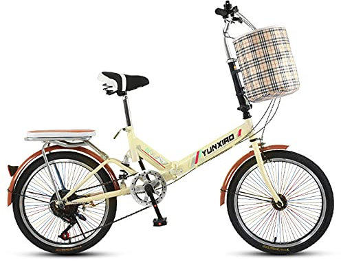 ZLYJ Faltbares Stadtfahrrad, Ultraleichtes tragbares Faltrad, Retro-Stil Citybikes Faltbares Trekkingrad Leichtes Fahrrad, Erwachsener Outdoor-Fahrtausflug B,20 in