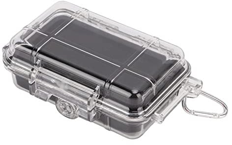 Waterproof Survival Storage Box Plastic Shockproof Box with Shock Absorption Liner Transparent Outdoor Dry Airtight Case for Camping Hiking(Transparent, small)