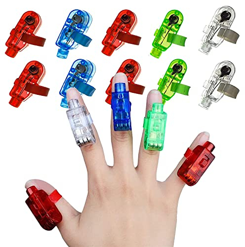 16x LED Fingerlampe Fingerring Leuchtringe Fingerlicht Taschenlampe für Finger, LED Bunt Fingerlicht, als Mitgebsel Gastgeschenke Kindergeburtstag