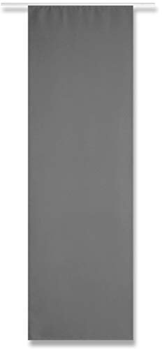 Arsvita Flächenvorhang Blickdicht - Schiebegardine in BxL 60x245cm (Anthrazit) - ohne Flächenvorhangtechnik - Gardine, Vorhang mit Klettband