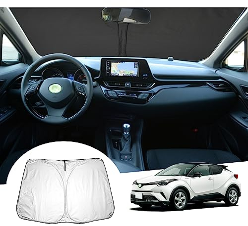 GAFAT Compatible con Toyota C-HR/Hybrid 2016-2024 2025 Parasol Interior Parabrisas, C-HR 2023 Parasol, Parasol Protección UV, Enfriamiento, Protección Interior, CHR 2024 Accesorios