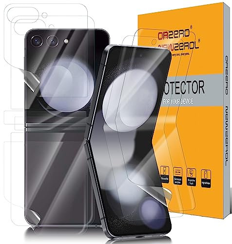 NEWZEROL 2 Pièce Protection d'Écran + Protecteur Arrière Compatible pour Samsung Galaxy Z Flip 5 5G [Couverture Totale] [Anti-Rayures][Sans bulles][Faciles à installer] Protecteur d'écran Souple TPU