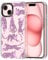 MOSNOVO Case for iPhone 15 Plus, [Buffertech 6.6ft Military-Grade Drop Protection] [Anti Peel Off Tech] Clear TPU Bumper Phone Case Cover Design - Pink Leopard