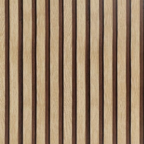 Arthome Klebefolie Modernes Holz Streifen Maserung Abziehen und Aufkleben Tapete Selbstklebende Möbelfolie Vinyl Geometrische Folie für Home Badezimmer 44cmx3m Backsplash Papier